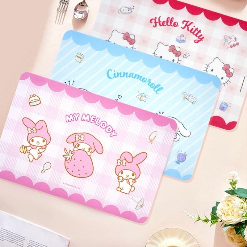 【台灣現貨🎁J&E比選物店】正版 三麗鷗 萬用墊 餐墊 桌墊 滑鼠墊 裝飾墊 隔熱墊 寵物墊 矽膠 吸水 防燙-細節圖4