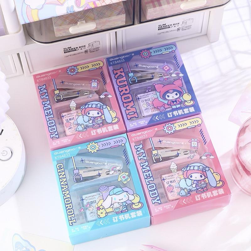 【台灣現貨🎁J&E比選物店】正版 三麗鷗 訂書機 釘書機 訂書釘 釘書針 文具 訂書機套裝 庫洛米 大耳狗-細節圖5