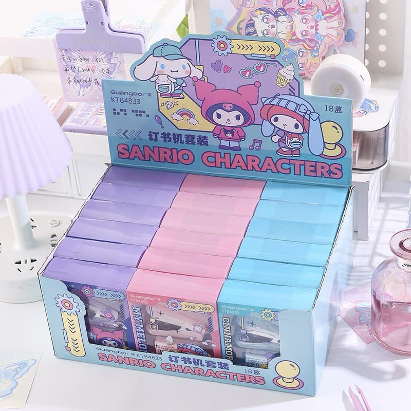 【台灣現貨🎁J&E比選物店】正版 三麗鷗 訂書機 釘書機 訂書釘 釘書針 文具 訂書機套裝 庫洛米 大耳狗-細節圖6