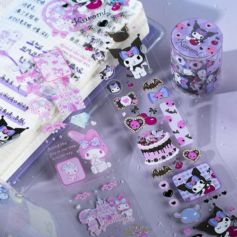 【台灣現貨🎁J&E比選物店】正版 三麗鷗 150cm 膠帶 美好時光 自行裁切 庫洛米 大耳狗 美樂蒂 裝飾貼紙-細節圖2