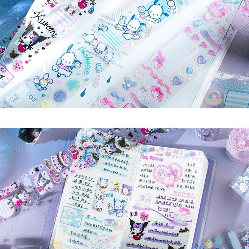 【台灣現貨🎁J&E比選物店】正版 三麗鷗 150cm 膠帶 美好時光 自行裁切 庫洛米 大耳狗 美樂蒂 裝飾貼紙-細節圖6