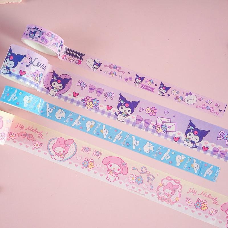 【台灣現貨🎁J&E比選物店】 正版 三麗鷗 6卷膠帶 4張貼紙 紙膠帶 咕卡貼紙 貼紙 紙膠帶 禮盒 裝飾貼紙-細節圖3