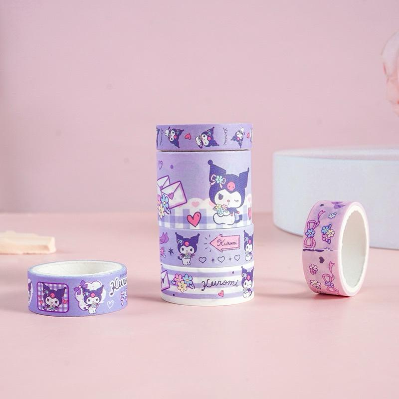 【台灣現貨🎁J&E比選物店】 正版 三麗鷗 6卷膠帶 4張貼紙 紙膠帶 咕卡貼紙 貼紙 紙膠帶 禮盒 裝飾貼紙-細節圖4