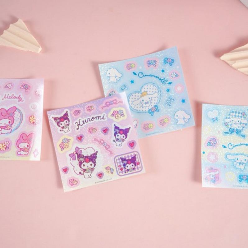 【台灣現貨🎁J&E比選物店】 正版 三麗鷗 6卷膠帶 4張貼紙 紙膠帶 咕卡貼紙 貼紙 紙膠帶 禮盒 裝飾貼紙-細節圖5