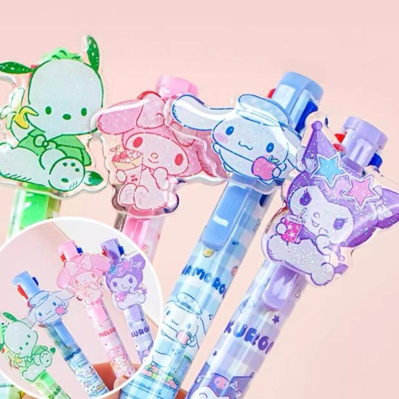 【台灣現貨🎁J&E比選物店】正版 三麗鷗 三色筆 紅筆 黑筆 藍筆 原子筆 筆類 筆 文具 按動式原子筆-細節圖3