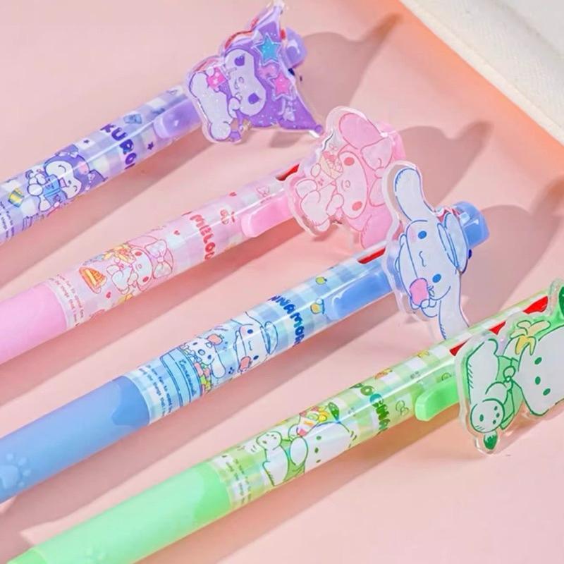 【台灣現貨🎁J&E比選物店】正版 三麗鷗 三色筆 紅筆 黑筆 藍筆 原子筆 筆類 筆 文具 按動式原子筆-細節圖8