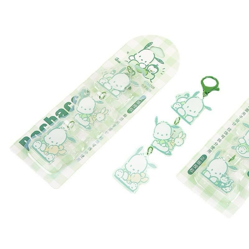 【台灣現貨🎁J&E比選物店】正版 三麗鷗 帕恰狗 壓克力 夾子 掛飾 掛鉤 金屬鑰匙扣 夾力強勁 文具 掛鏈裝飾-細節圖2