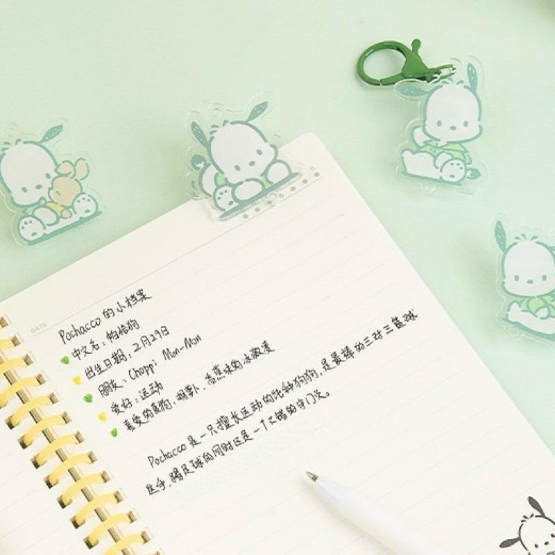 【台灣現貨🎁J&E比選物店】正版 三麗鷗 帕恰狗 壓克力 夾子 掛飾 掛鉤 金屬鑰匙扣 夾力強勁 文具 掛鏈裝飾-細節圖6