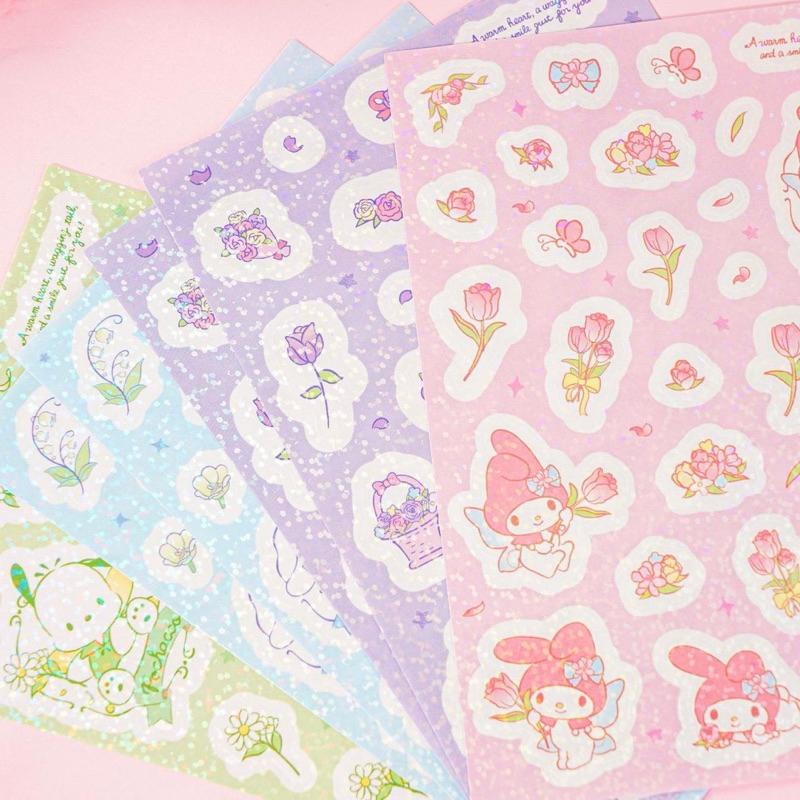 【台灣現貨🎁J&E比選物店】 正版 三麗鷗 掛件 手帳貼 裝飾貼紙 貼紙 魔法花園 庫洛米 大耳狗 吊飾-細節圖8