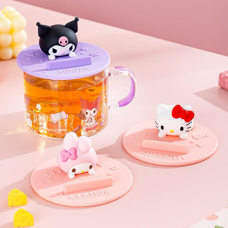 【台灣現貨🎁J&E比選物店】正版 三麗鷗 杯蓋 水杯蓋 茶杯蓋 防塵蓋 手機支架 手機架 餐廚用品-細節圖2