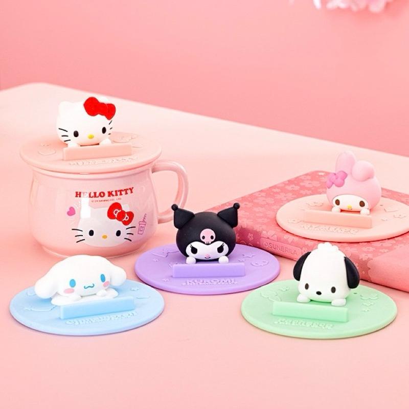 【台灣現貨🎁J&E比選物店】正版 三麗鷗 杯蓋 水杯蓋 茶杯蓋 防塵蓋 手機支架 手機架 餐廚用品-細節圖7