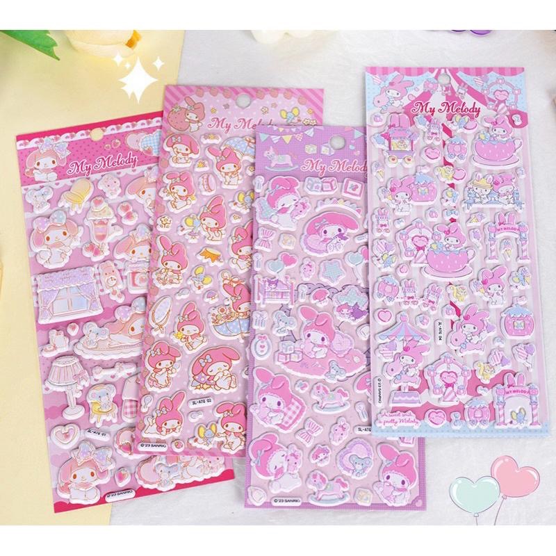 【台灣現貨🎁J&E比選物店】正版 三麗鷗 貼紙 泡棉貼 泡泡貼 裝飾貼紙 庫洛米 美樂蒂 貼紙 隨機發不挑款-細節圖3