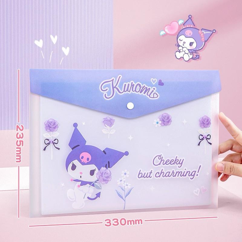 【台灣現貨🎁J&E比選物店】正版 三麗鷗 4入1組 A4 文件袋 防水 耐污 密封 資料袋 資料夾 文件夾-細節圖6