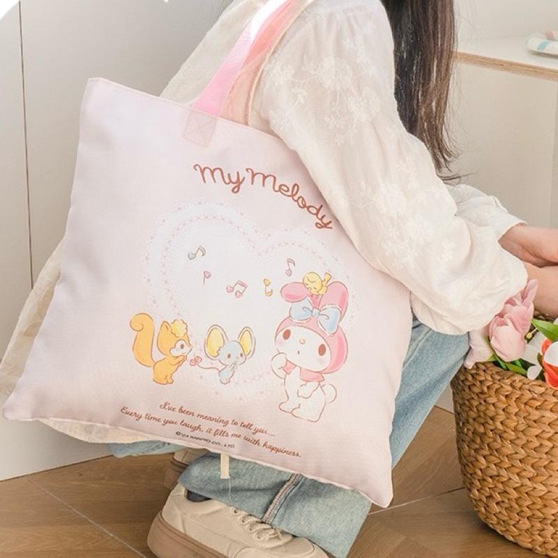 【台灣現貨🎁J&E比選物店】正版 三麗鷗 帆布袋 單肩包 帆布包 購物袋 側背包 外出袋 收納袋 庫洛米-細節圖5