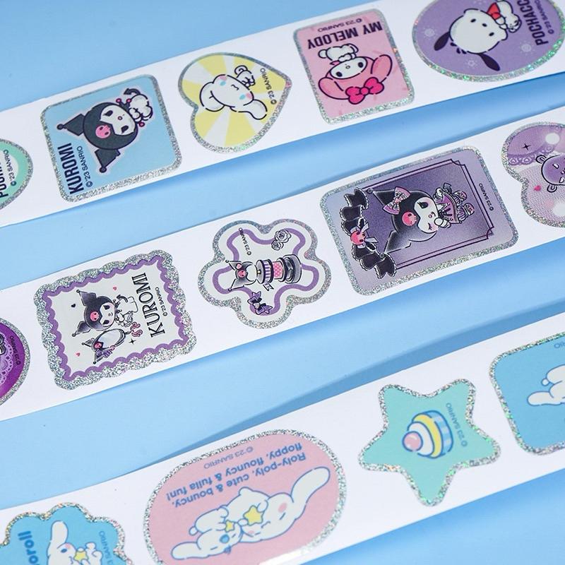 【台灣現貨🎁J&E比選物店】正版 三麗鷗 100枚 雷射貼 隨手貼 封口貼 手帳貼 閃閃貼 貼紙 膠帶型貼紙-細節圖5