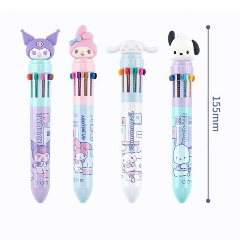 【台灣現貨🎁J&E比選物店】正版 三麗鷗 十色 10色 原子筆 圓珠筆 手帳 塗鴉 文具 筆-細節圖6