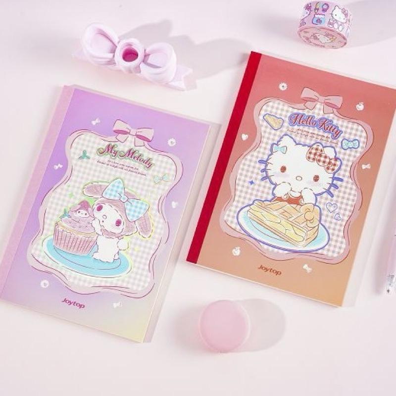 【台灣現貨🎁J&E比選物店】正版 三麗鷗 萌趣茶會 A5 橫線 筆記本 無線膠裝本 記事本 筆記 記事-細節圖3