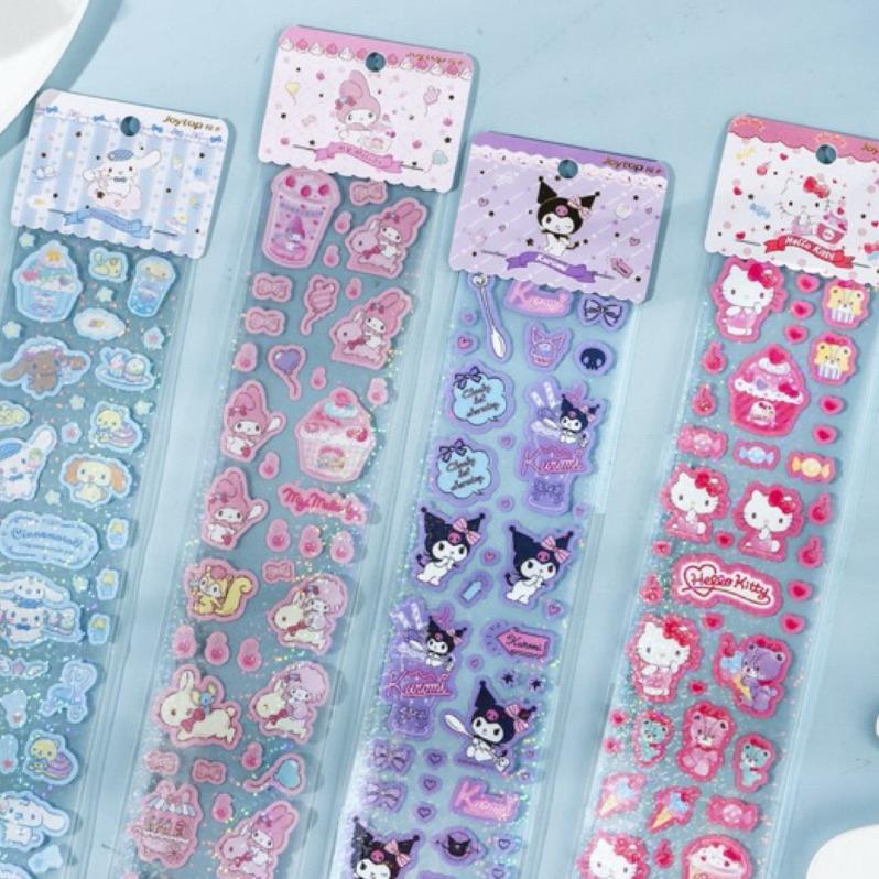 【台灣現貨🎁J&E比選物店】正版 三麗鷗 長條貼紙 甜品派對 日韓 可愛卡通 手帳貼 裝飾貼-細節圖4