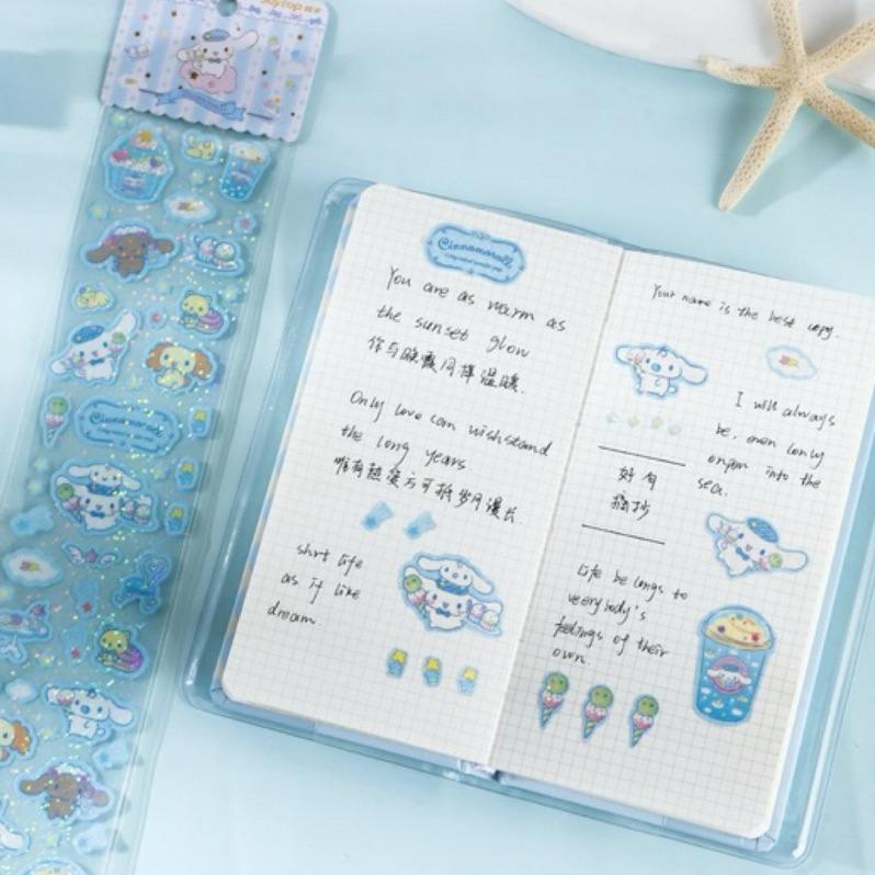 【台灣現貨🎁J&E比選物店】正版 三麗鷗 長條貼紙 甜品派對 日韓 可愛卡通 手帳貼 裝飾貼-細節圖6