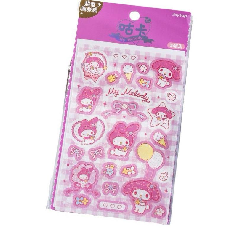 【台灣現貨🎁J&E比選物店】正版 三麗鷗 兩片裝 貼紙 裝飾貼紙 咕卡貼紙 庫洛米 大耳狗 美樂蒂 帕恰狗-細節圖3