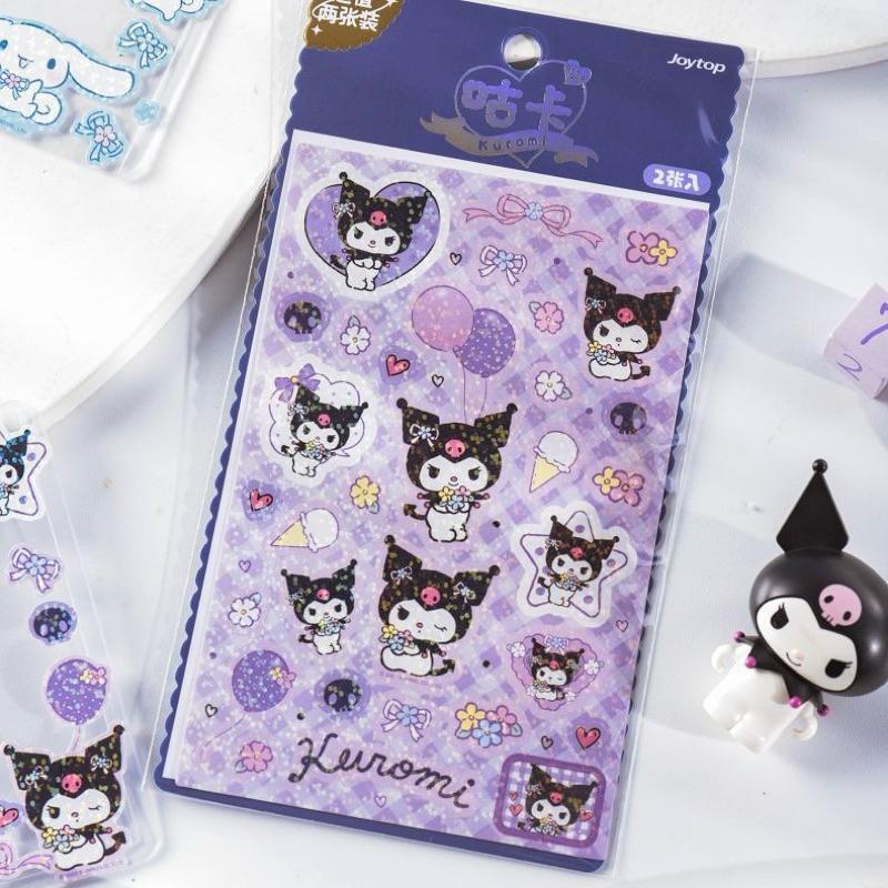 【台灣現貨🎁J&E比選物店】正版 三麗鷗 兩片裝 貼紙 裝飾貼紙 咕卡貼紙 庫洛米 大耳狗 美樂蒂 帕恰狗-細節圖6