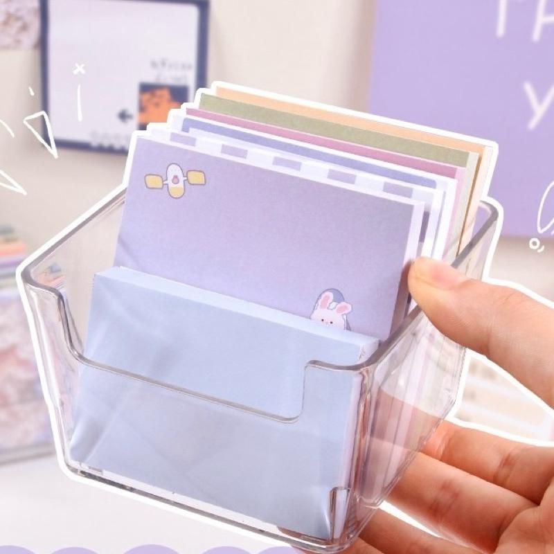 【台灣現貨🎁J&E比選物店】日式 透明壓克力 收納盒 便條紙收納 收納 盒子 便利貼 便籤收納 整理盒-細節圖8