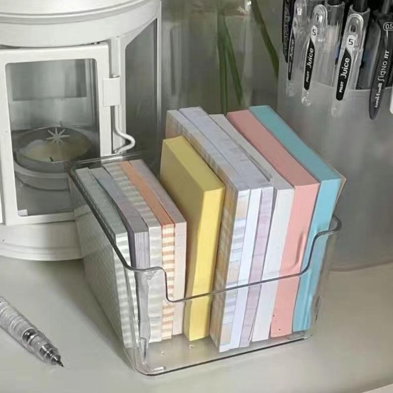 【台灣現貨🎁J&E比選物店】日式 透明壓克力 收納盒 便條紙收納 收納 盒子 便利貼 便籤收納 整理盒-細節圖9