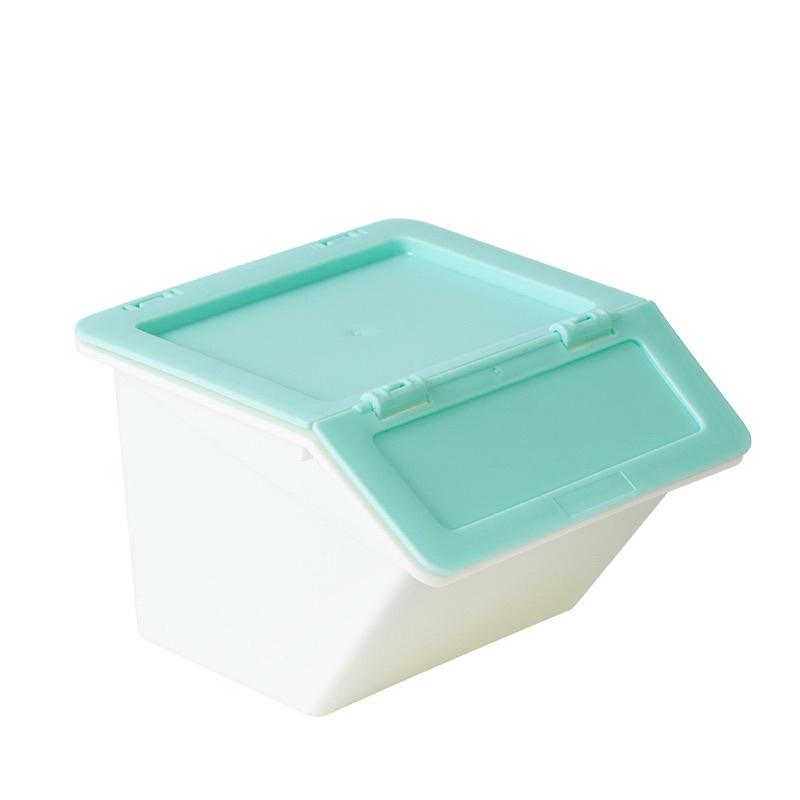 【台灣現貨🎁J&E比選物店】桌上型 斜口 掀蓋收納盒 可堆疊 收納盒 收納箱 飾品收納 桌上收納 桌上收納盒-細節圖2