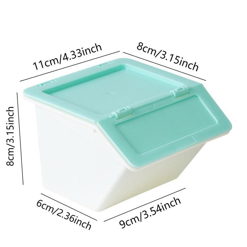 【台灣現貨🎁J&E比選物店】桌上型 斜口 掀蓋收納盒 可堆疊 收納盒 收納箱 飾品收納 桌上收納 桌上收納盒-細節圖9