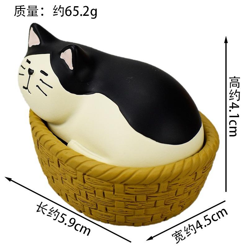 【台灣現貨🎁J&E比選物店】 zakka 雜貨 貓咪 文具 辦公室 小物 擺件 迴紋針 收納 擺飾 虎貓 奶牛貓-細節圖5