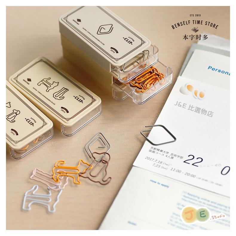 【台灣現貨🎁J&E比選物店】狗 貓 迴紋針 異形迴紋針 動物迴紋針 手帳 文青 金屬復古 書籤-細節圖3