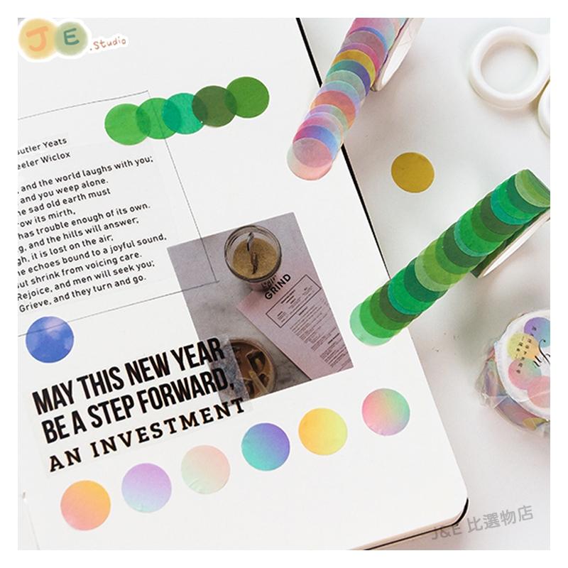 【台灣現貨🎁J&E比選物店】 和紙 拼貼 紙膠帶 圓點 漸層 手帳 膠帶 標籤 貼紙-細節圖8