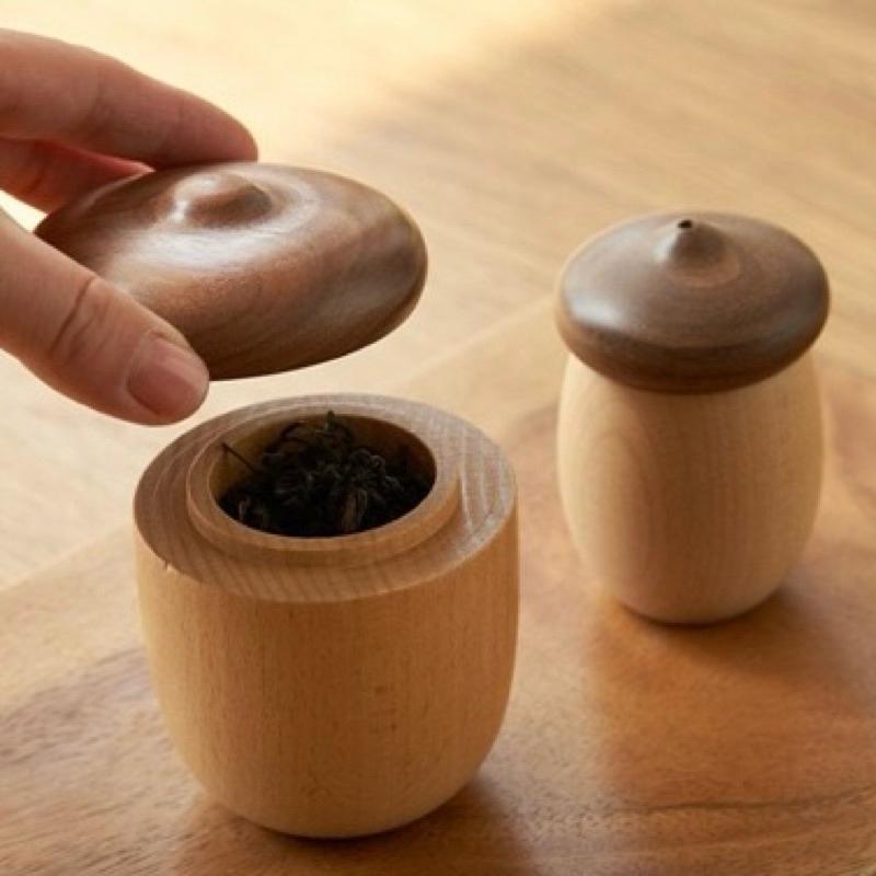 【台灣現貨🎁J&E比選物店】 橡果造型 實木 牙籤筒 棉花棒筒 牙籤盒 棉花棒 茶葉 收納-細節圖5