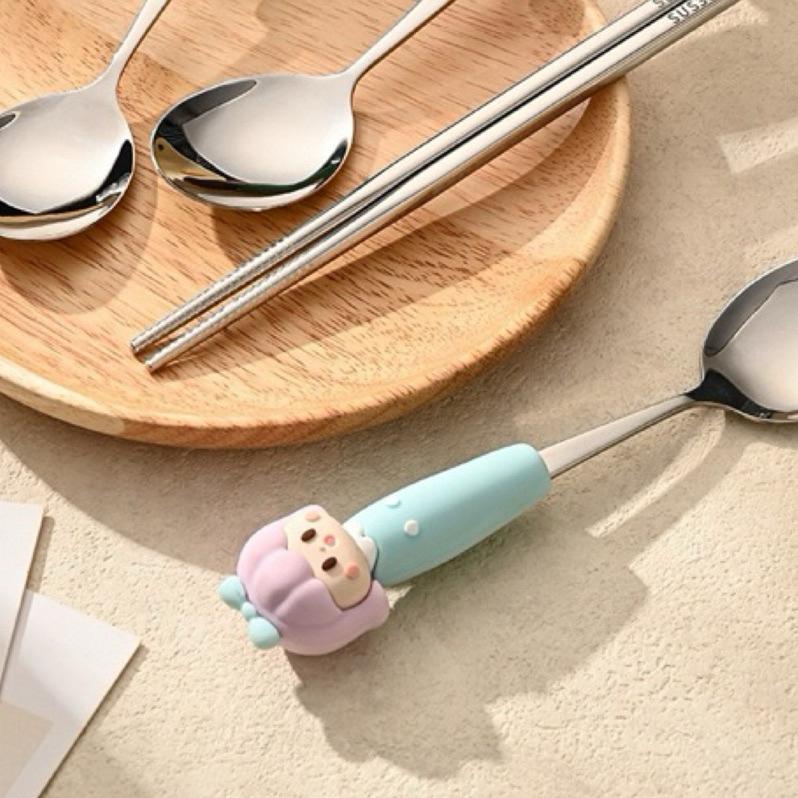 【台灣現貨🎁J&E比選物店】 可愛女孩 餐具組 個人餐具 環保餐具 餐具-細節圖4