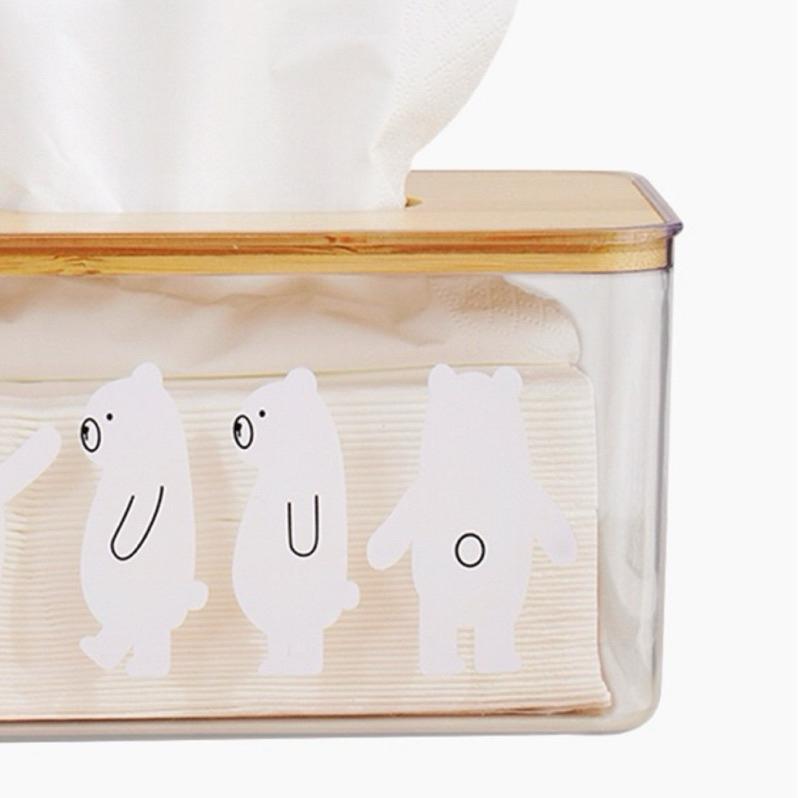 【台灣現貨🎁J&E比選物店】透明熊 面紙盒 衛生紙盒 透明 面紙 衛生紙收納 客廳 餐廳 居家-細節圖6