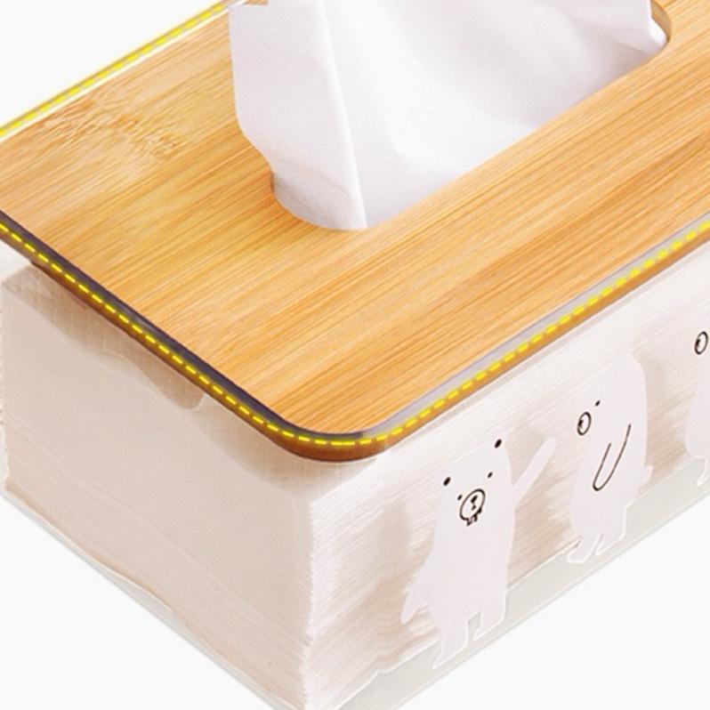 【台灣現貨🎁J&E比選物店】透明熊 面紙盒 衛生紙盒 透明 面紙 衛生紙收納 客廳 餐廳 居家-細節圖7