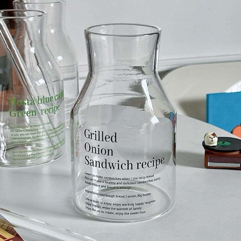 【台灣現貨🎁J&E比選物店】 贈送吸管 簡約字母 玻璃杯 咖啡杯 水杯 牛奶杯 玻璃瓶 杯子-細節圖8