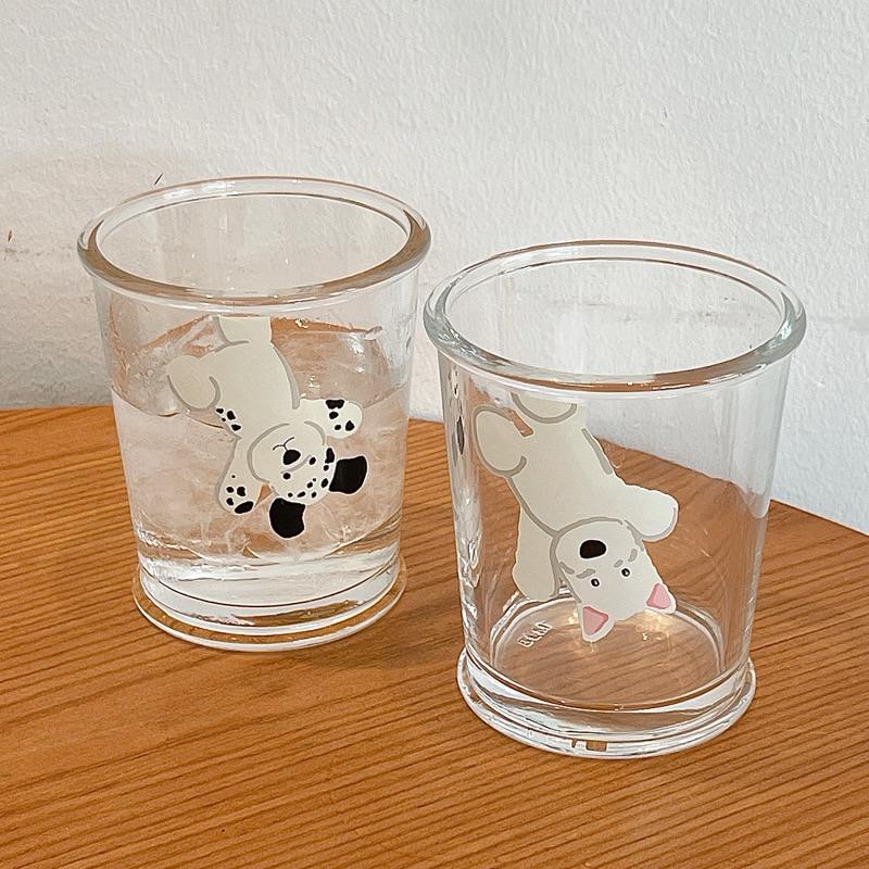 【台灣現貨🎁J&E比選物店】 卡通狗 北極熊 玻璃杯 水杯 咖啡杯 杯子 萌寵-細節圖4