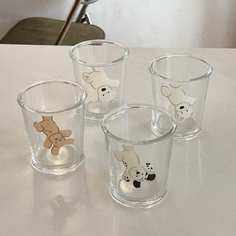 【台灣現貨🎁J&E比選物店】 卡通狗 北極熊 玻璃杯 水杯 咖啡杯 杯子 萌寵-細節圖6