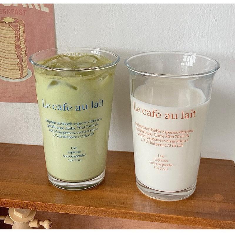 【台灣現貨🎁J&E比選物店】拿鐵杯 咖啡 玻璃杯 水杯 早餐 下午茶 翻口杯 杯子-細節圖2