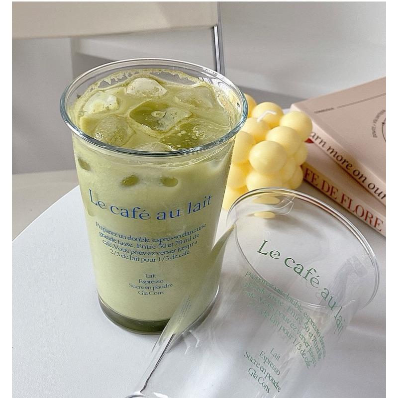 【台灣現貨🎁J&E比選物店】拿鐵杯 咖啡 玻璃杯 水杯 早餐 下午茶 翻口杯 杯子-細節圖4