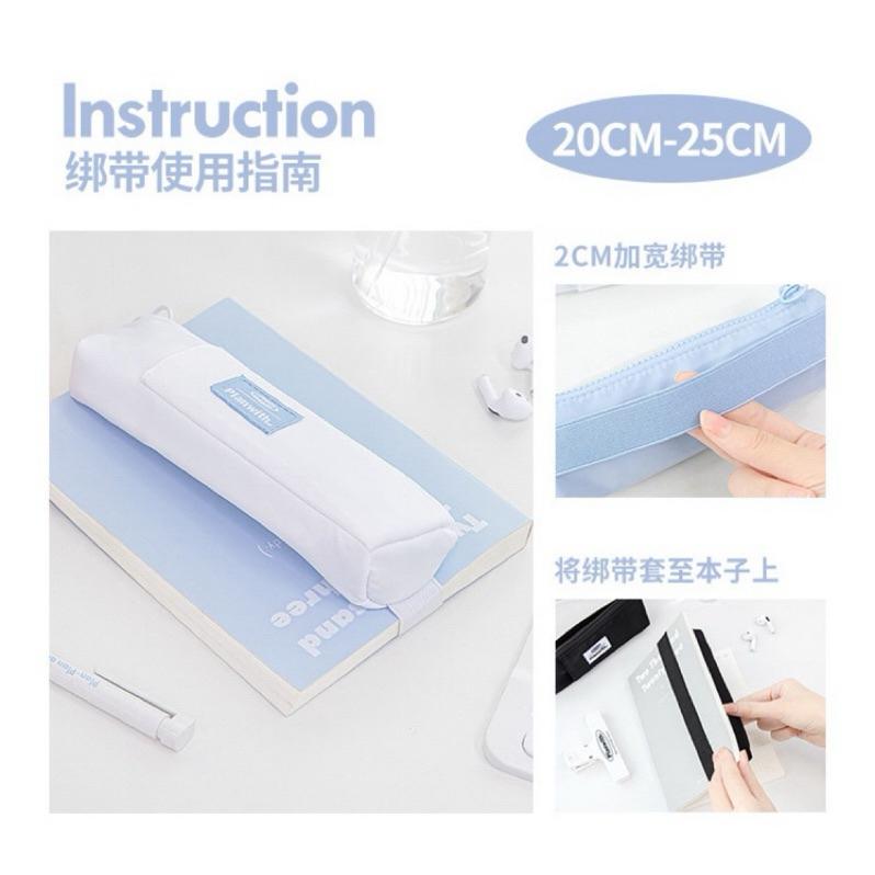 【台灣現貨🎁J&E比選物店】 Planwith 讀書 筆袋 鉛筆盒 綁帶 書籤 筆插 大容量 文青 簡約 無印風-細節圖6