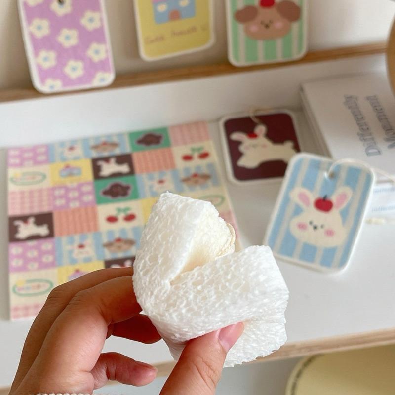 【台灣現貨🎁J&E比選物店】天然木漿棉 菜瓜布 方形 可愛動物 水果 洗完神器 廚房 海綿-細節圖9