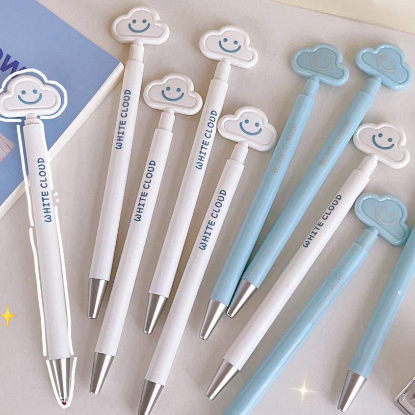 【台灣現貨🎁J&E比選物店】 雲朵 按動原子筆 中性筆 黑筆 刷题筆 簡約原子筆 甜美 可愛 原子筆 文具 筆-細節圖5