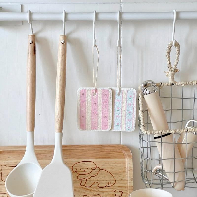 【台灣現貨🎁J&E比選物店】天然木漿棉 菜瓜布 櫻桃 鬱金香 抹布 廚房清潔 廚房用品 木漿棉-細節圖2