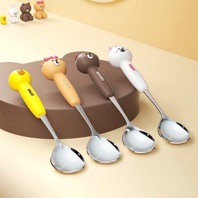 【台灣現貨🎁J&E比選物店】正版 LINE FRIENDS 餐具盒 304不鏽鋼 熊大 兔兔 莎莉 熊美-細節圖5