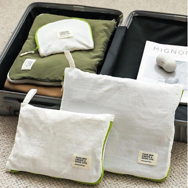 【台灣現貨🎁J&E比選物店】 簡約 旅行收納包 行李整理袋 旅行 行李 收納 整理 分裝收納 無印風-細節圖2