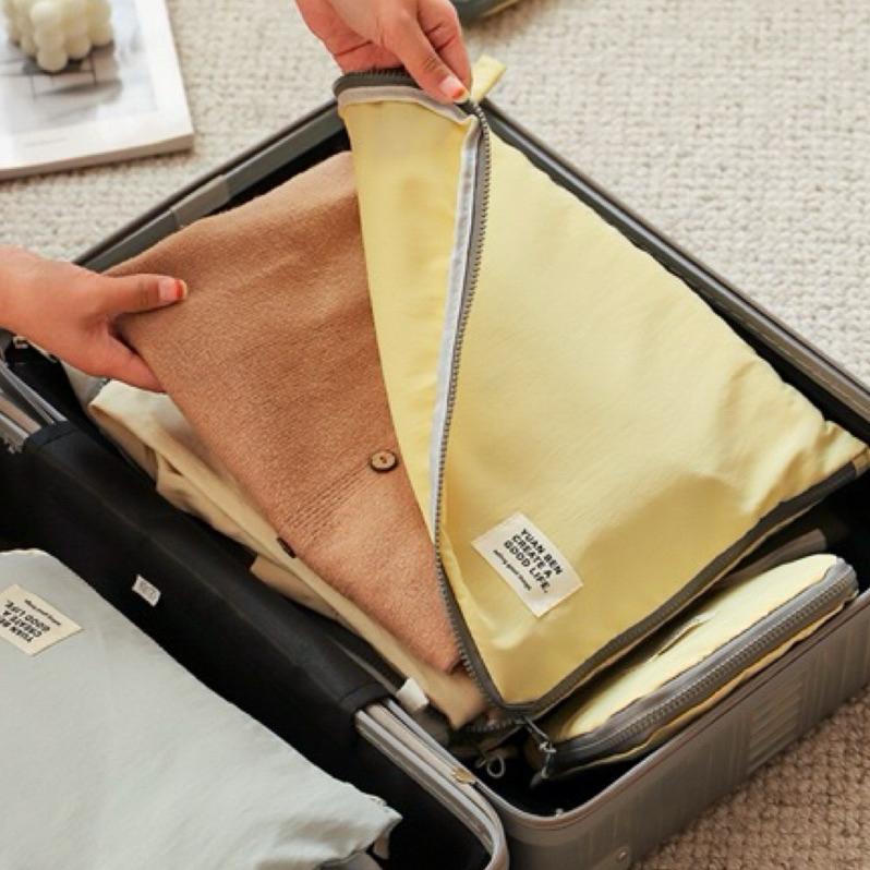 【台灣現貨🎁J&E比選物店】 簡約 旅行收納包 行李整理袋 旅行 行李 收納 整理 分裝收納 無印風-細節圖4