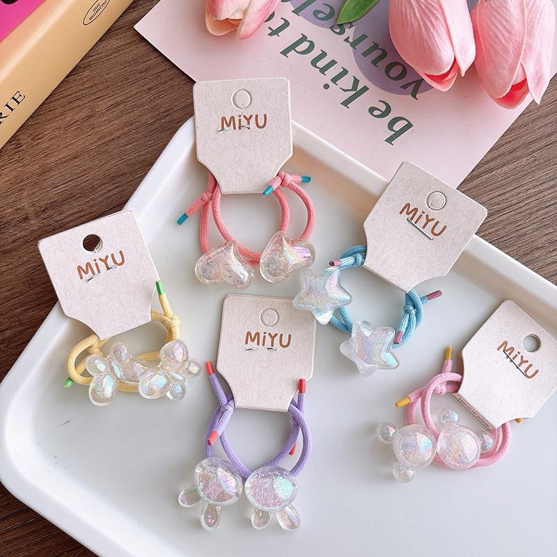 【台灣現貨🎁J&E比選物店】包色款 可愛 透明感 女童百搭 糖果色 高彈力髮圈 清新可愛 小青春 髮飾 髮圈-細節圖3