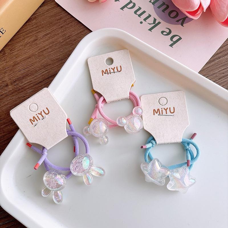 【台灣現貨🎁J&E比選物店】包色款 可愛 透明感 女童百搭 糖果色 高彈力髮圈 清新可愛 小青春 髮飾 髮圈-細節圖4